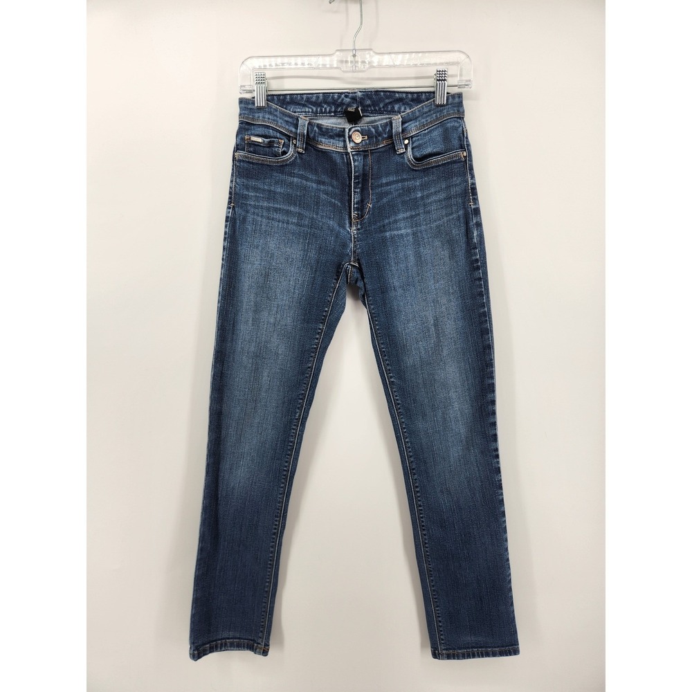 White‎ House Black Market Womens Slim Ankle Denim Jeans Medium Wash 4R